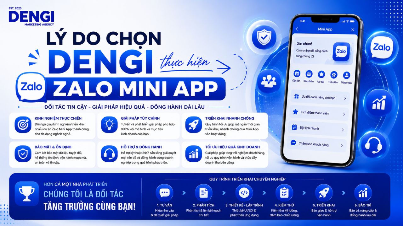 lý do chọn dengi thực hiện zalo mini app